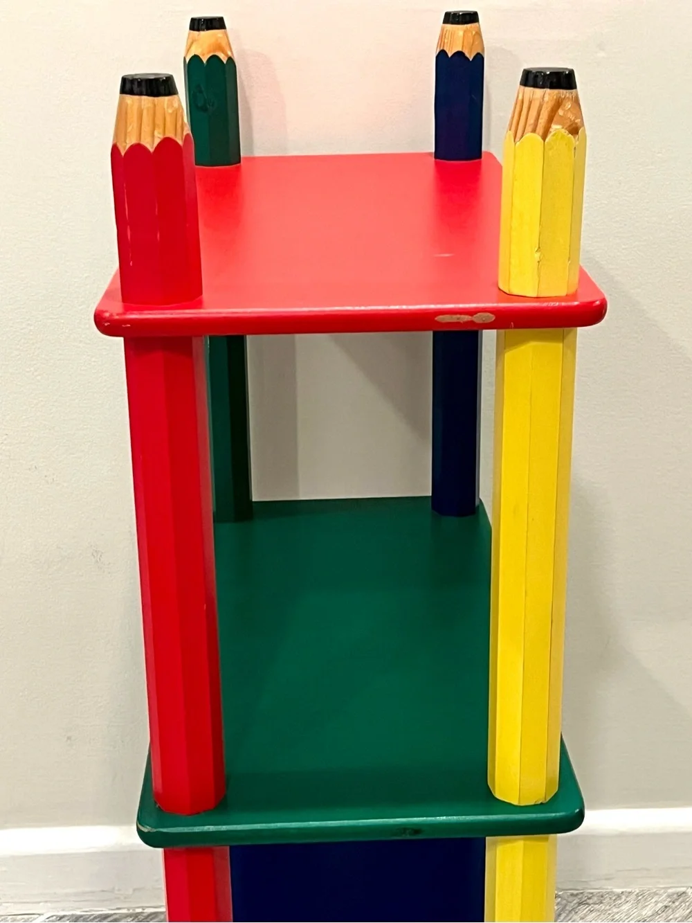 Vintage 80s/90s Pierre Sala Colorful Kids Pencil Book Shelf Classroom - Rare!